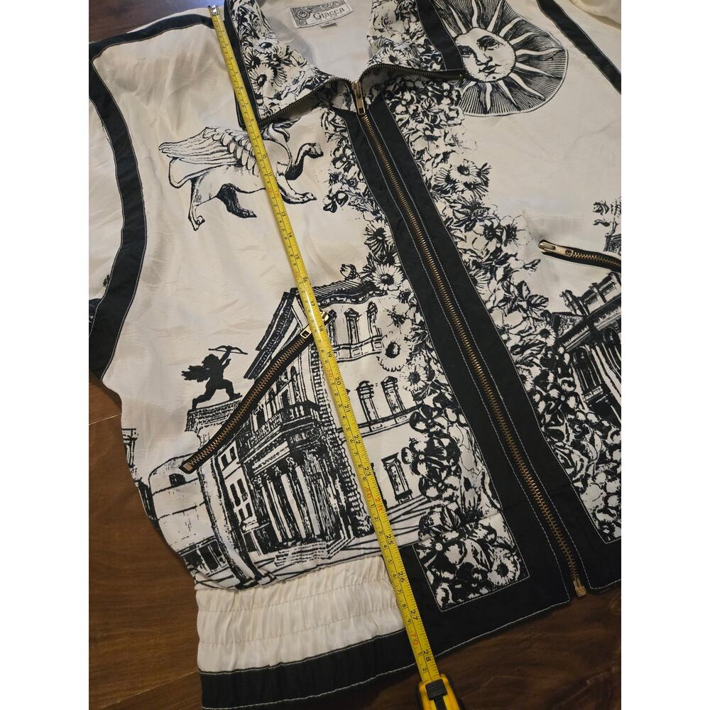 Vintage Rome Inspired Graphic Art Cityscape Windbreaker Jacket Size M - Picture 7 of 9